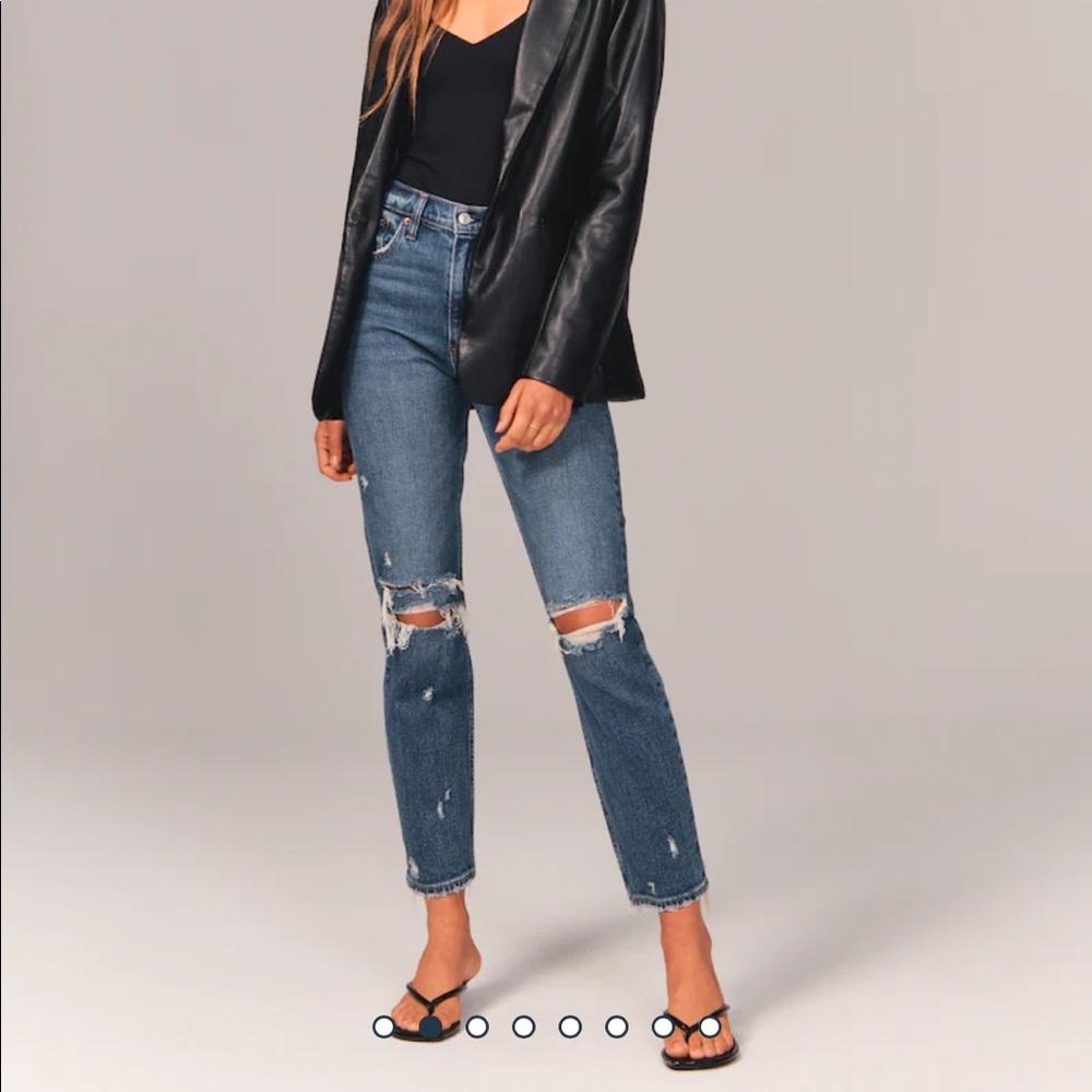 Abercrombie Ripped High Rise Mom Jeans